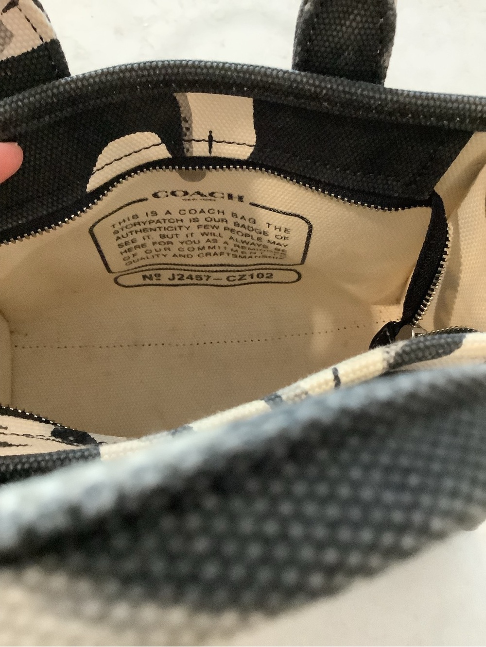 Coach Black and Cream Floral Canvas Mini Tote - Picture 7 of 12